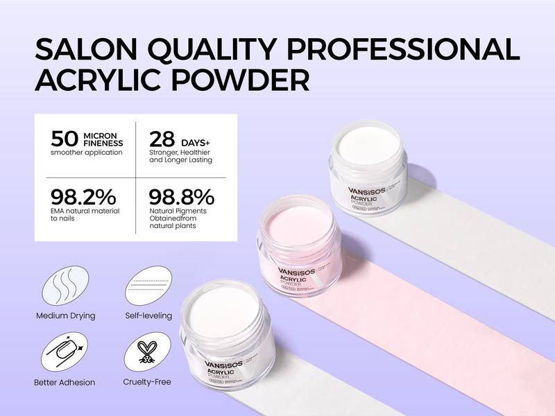 VANSISOS Acrylic Nail Kit with UV Light: Complete Beginner-Friendly Professional Set with Charms & Full Supplies