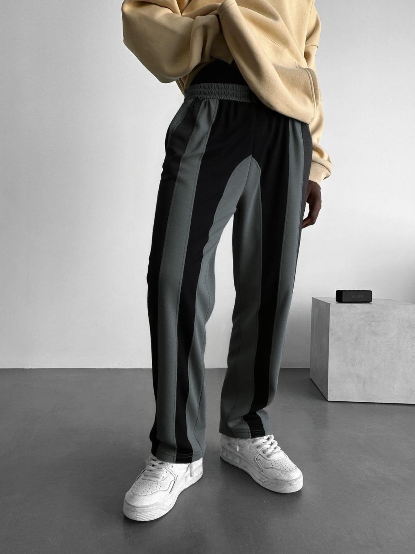 Men's Colorblock Side Stripe Sweatpants, Regular Fit Casual Comfy Breathable Pants for Daily Wear, Men's Trousers for All Seasons