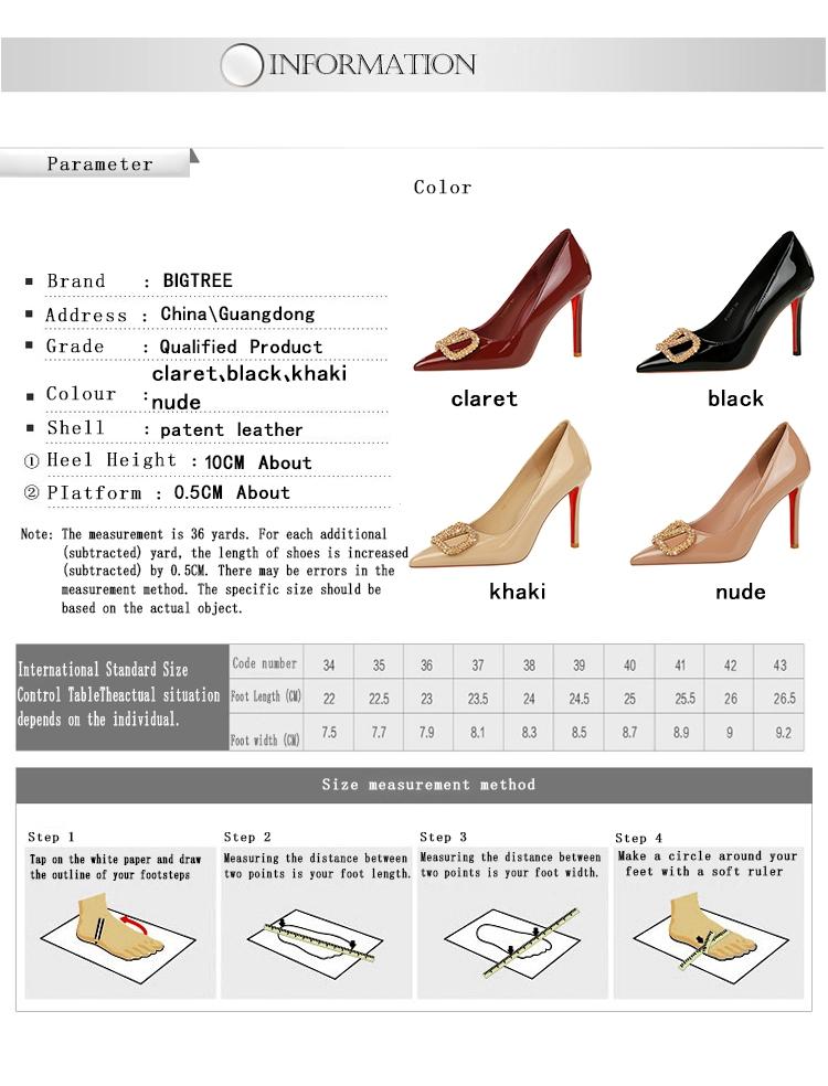 Women's French Style, Open Toe Fashion Shoes with Rhinestones & Metal Buckle, Slip-On PU Leather Single Shoe, High Heel Pumps