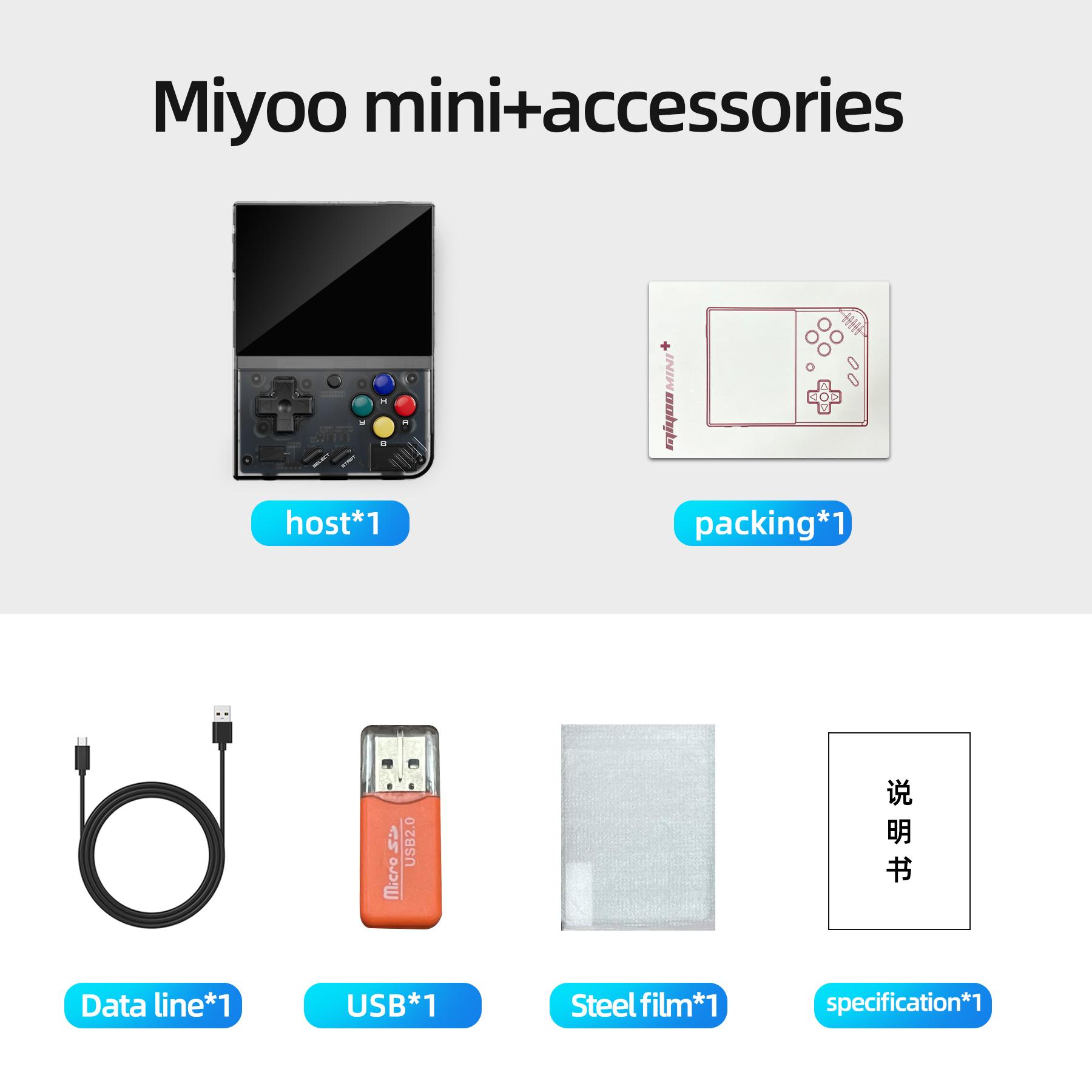 MIYOO Mini Plus Portable Retro Handheld Game Console V2 Mini+ 3.5 Inch IPS Screen Classic Video Game Console Linux System Gift White Protection