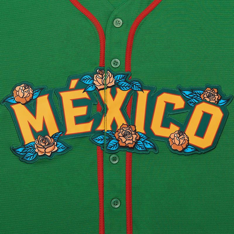 Men's Mexico Guadalupe Embroidered Baseball Jersey,Button Short Sleeve Sports Jersey,Loose Breathable Soft Comfort V-Neck Top,Gift for Game Day