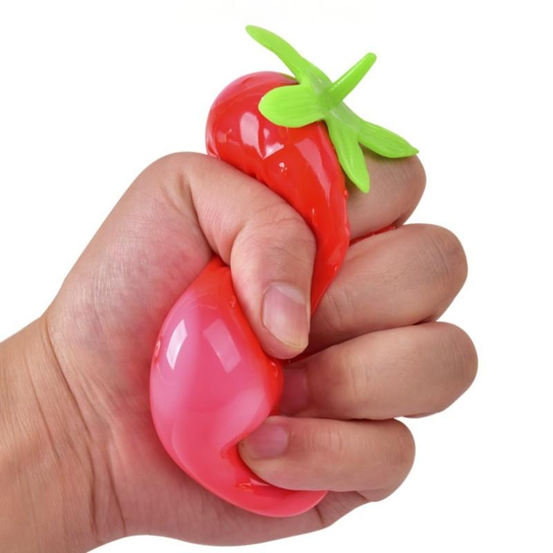 Large Strawberry Soft Plush Toy – Slow Bounce Fruit Squishy, Fun Sensory Fort Toy, Home Decor Interactive Prize, Christmas Gift for Kids & Adults