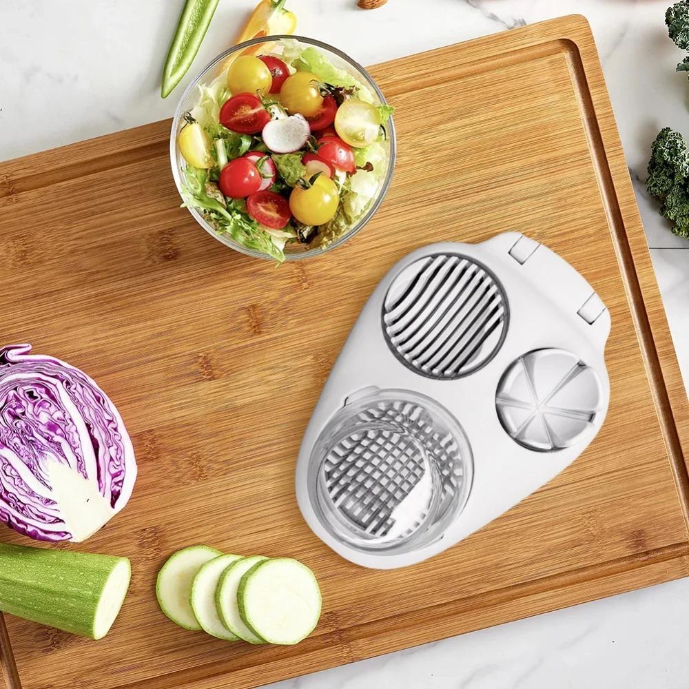Multi-Function Kitchen Vegetable Cutter Stainless Steel 3-in-1 Egg Boiler & Slicer