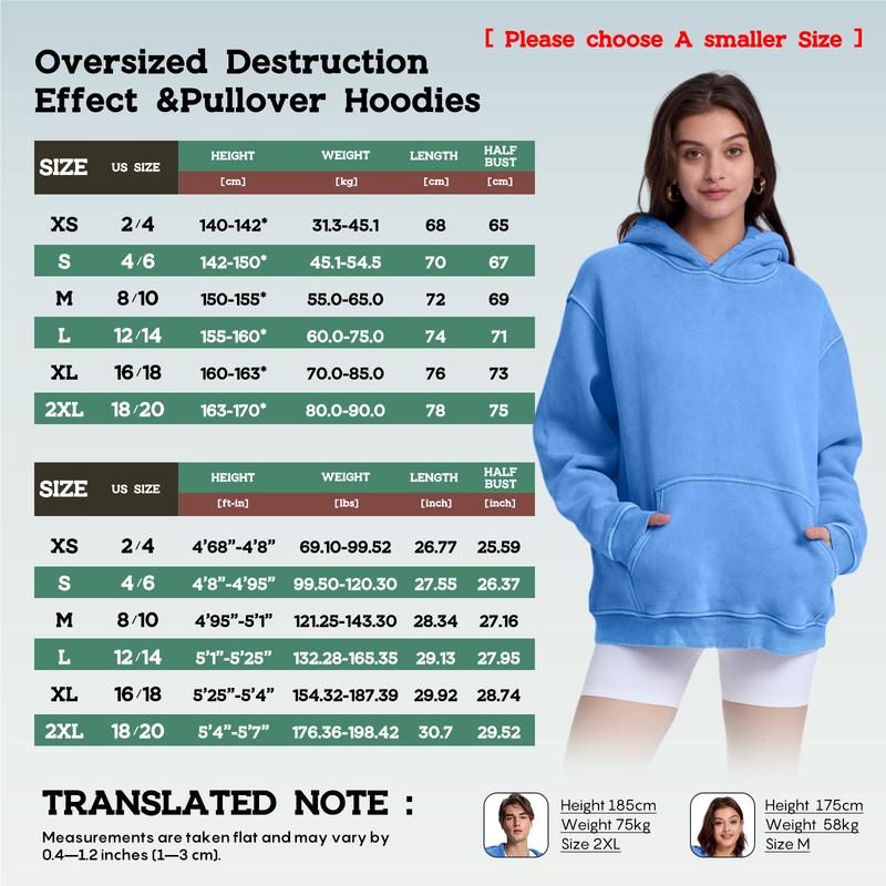 FAIABLE Men´s Hoodies Unisex Oversized Zip-Up Hoodie for Women Plain Acid Wash Long Sleeve Pullover Basic Minimalist Tops Heavyweight Fleeced Cotton Zipper Hoodie Vintage Casual Menswear Sweatshirts