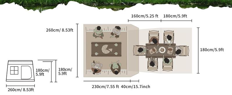 Naturehike Large Family Camping Tent with Front Awning & 60s Quick Setup – Waterproof, Sun Protection, Spacious 4-8 Person, Two-Room Design, Built-in Lights, Large Storage Space & Five-Sided Ventilation, Outdoor & Backyard Adventures Naturehike Large Family Camping Tent with Front Awning & 60s Quick Setup – Waterproof, Sun Protection, Spacious 4-8 Person, Two-Room Design, Built-in Lights, Large Storage Space & Five-Sided Ventilation, Outdoor & Backyard Adventures