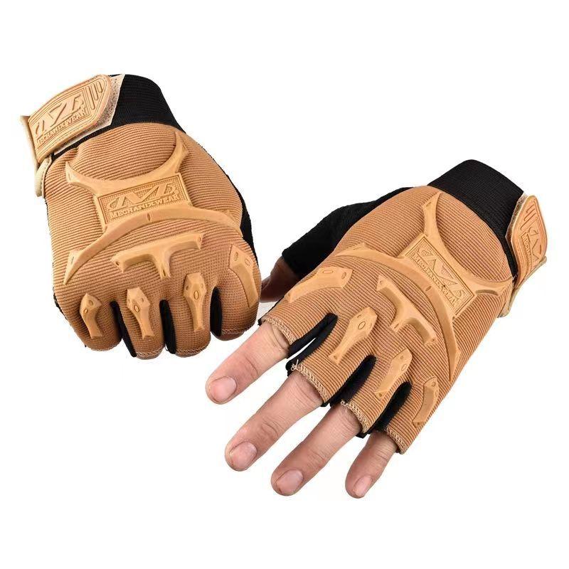 Unisex Adult Half-Finger Bicycle Gloves with Little Seal Print, Anti-Skid Protection for Outdoor Cycling, Fitness - Black