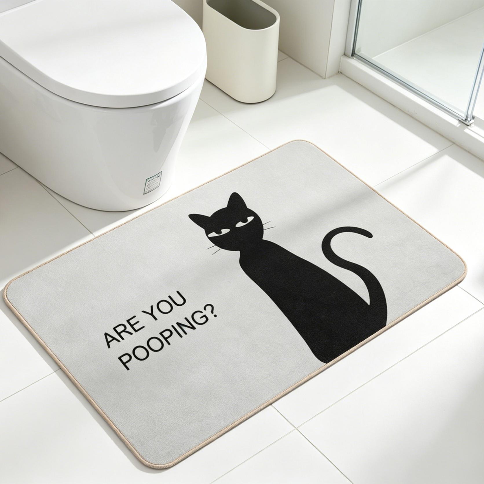 Quick-Dry Bath Mat "ARE YOU POOPING" Bathroom Mat-Ultra-Absorbent Thin Diatomite Bath Mat-Rubber Backing Non-Slip,Machine Washable and Mildew-Resistant Rug for Shower,Kitchen,Laundry Room, Easy Cleaning—15.7 x 23.6 in / 40 x 60 cm