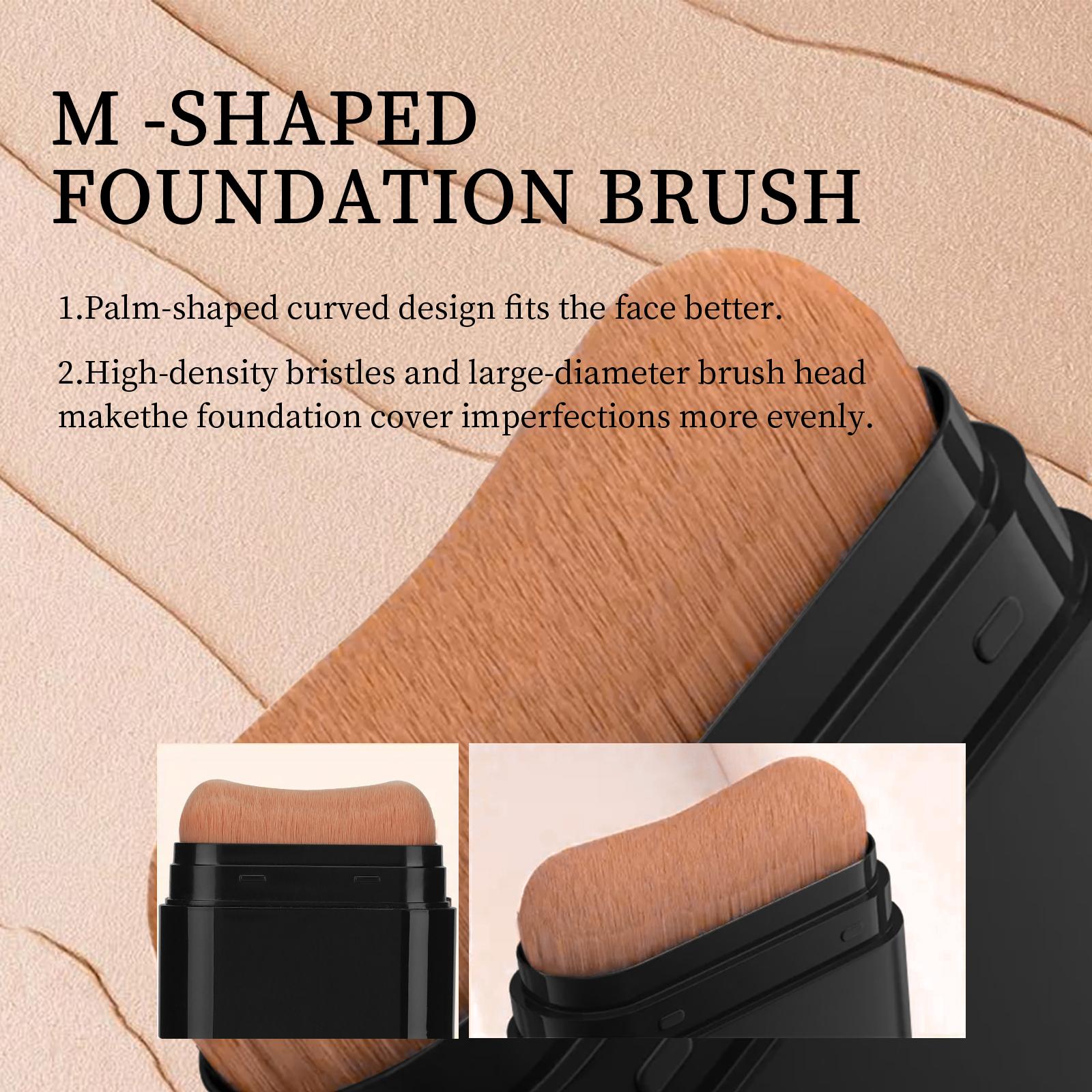 Foundation Concealer Stick, Dual-Ended with Built-in Brush, Moisturizing & Lightweight.Easily blendable for a smooth, natural look, perfect for daily use or quick touch-ups. Longwear Instant Retouch Concealer Double-Ended Foundation Brush