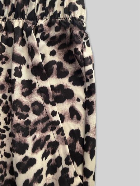 Women's leopard print trousers with pockets and laces straight-leg pants, suitable for women, fashionable and versatile, suitable for casual travel, daily wear, outdoor activities