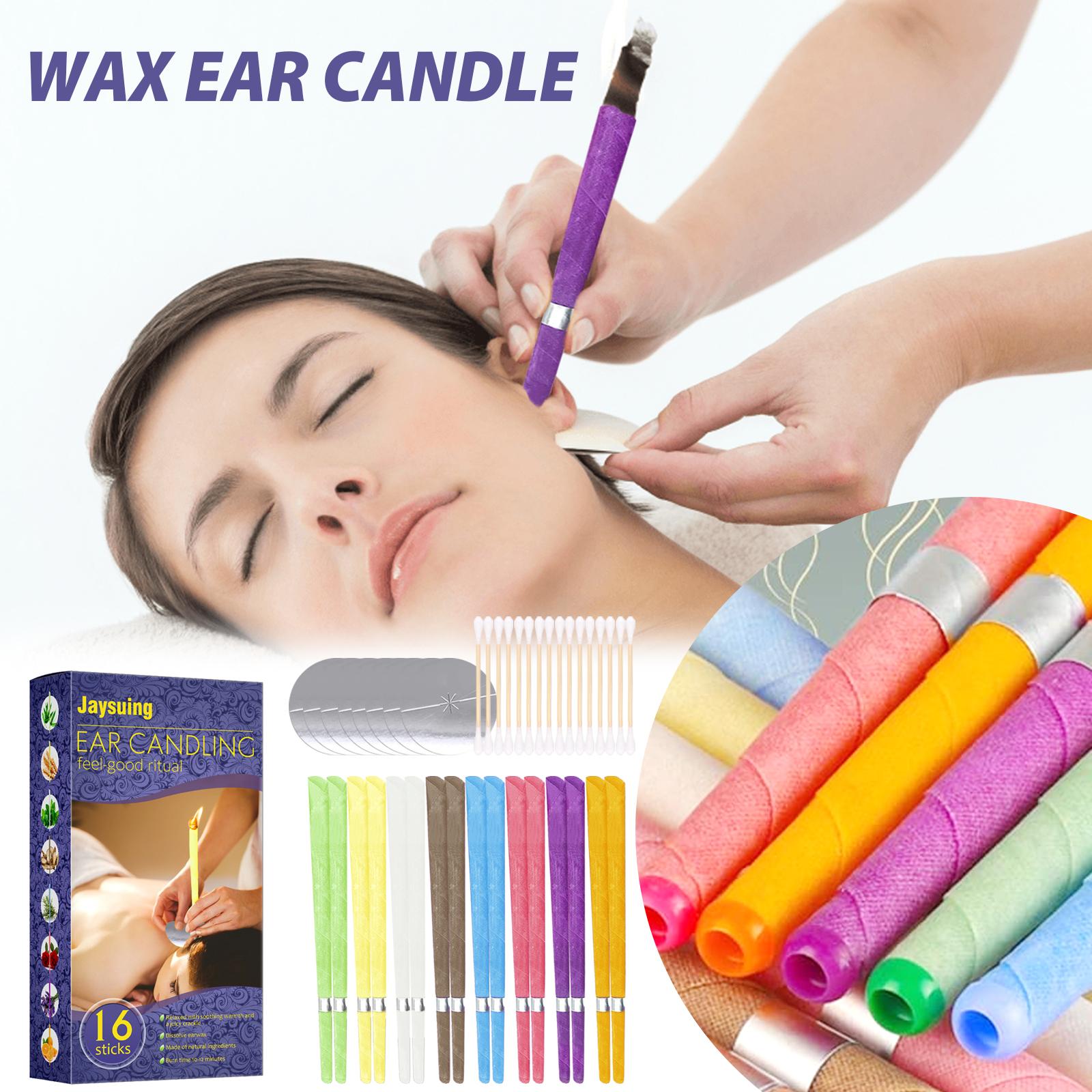Jaysuing Ear Care Aromatherapy Ear Candles – Earwax Removal Kit for Relaxation and Stress Relief, Safe Tapered Ear Candle Set with Ear Plugs