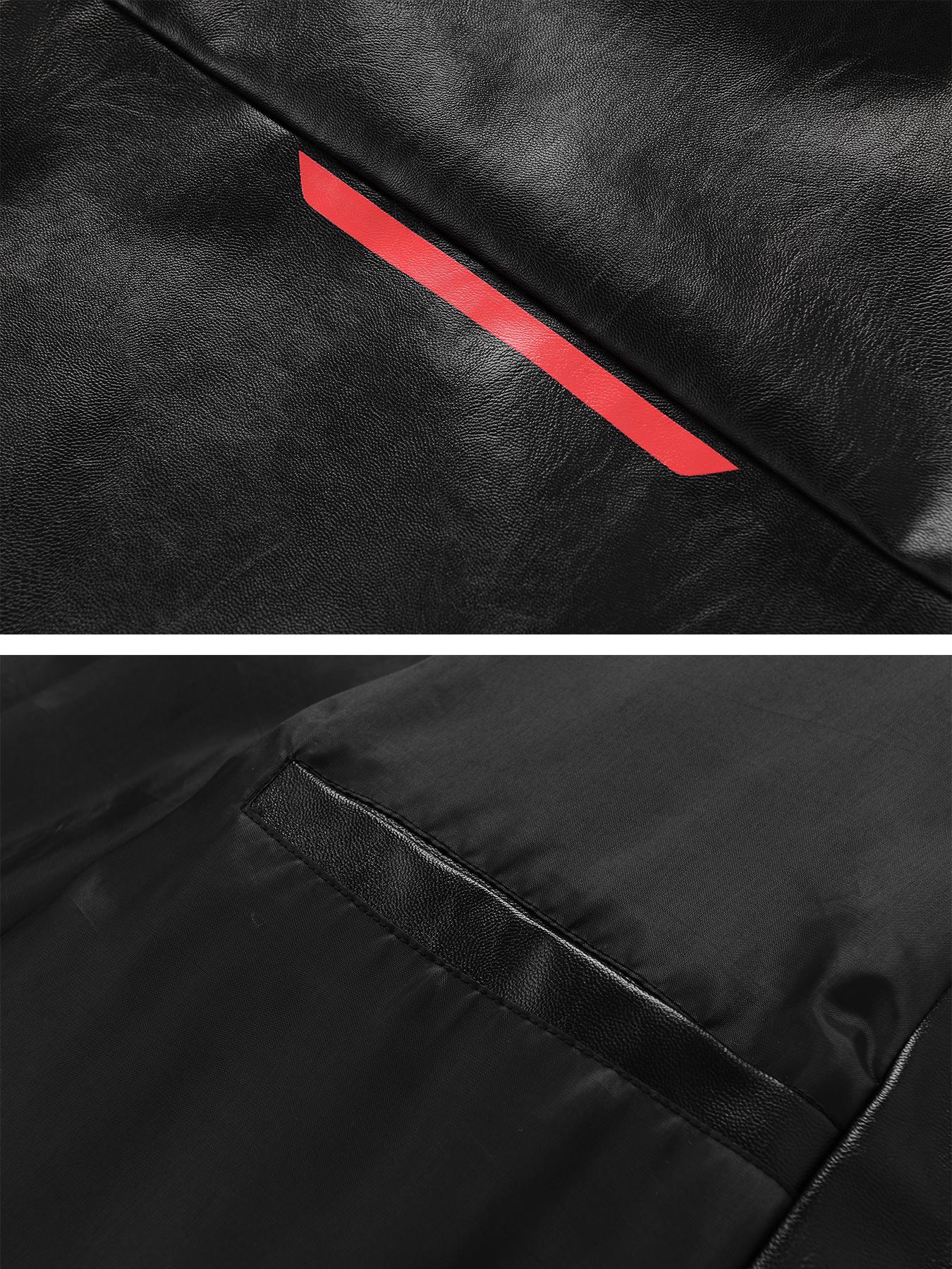 Men's PU Leather Motorcycle Jacket, Windproof Waterproof Warm Slim Fit,Comfortable Durable,Fashionable Knight Wear for Fall & Winter