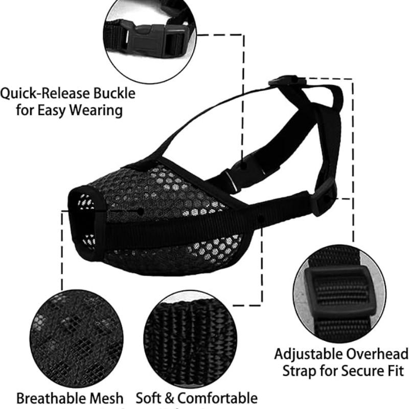 Breathable Mesh Dog Bite Proof Muzzle, Universal Size Pet Mouth Guard, Prevents Barking, Comfortable and Durable, Ideal for Active Dogs