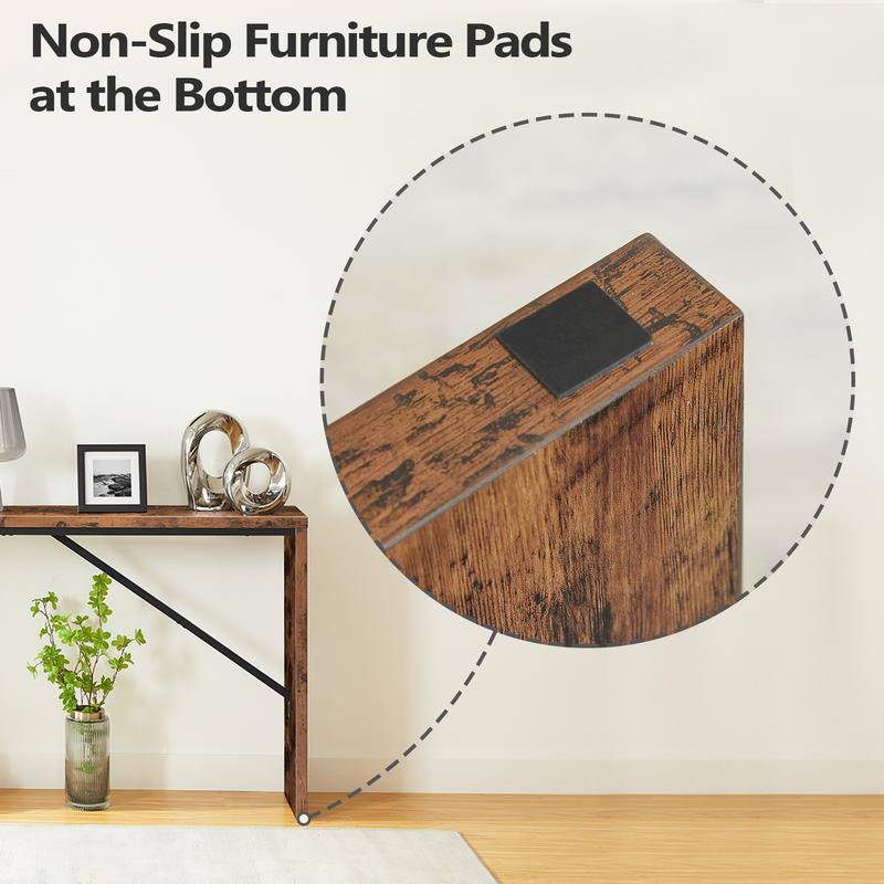 MAHANCRIS 62.2" Industrial Console Table for Entryway, Long Sofa Table Behind Couch with Angled Metal Frame, for Living Room Bedroom, Hallway Entrance Foyer, Rustic Brown MAHANCRIS 62.2" Industrial Console Table for Entryway, Long Sofa Table Behind Couch with Angled Metal Frame, for Living Room Bedroom, Hallway Entrance Foyer, Rustic Brown