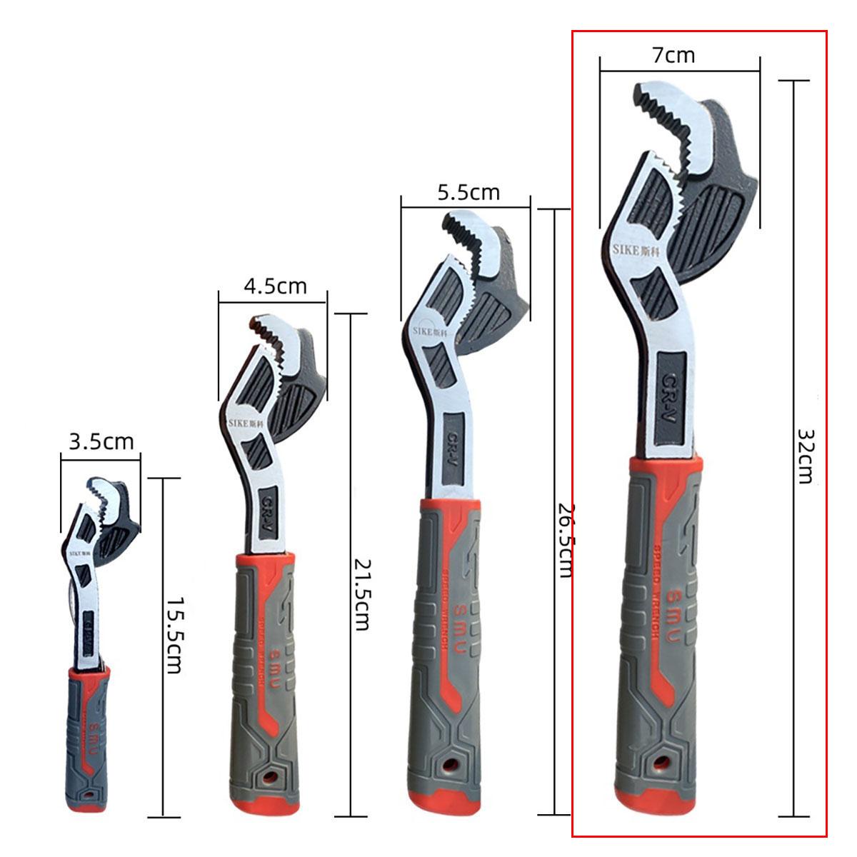 Multifunctional Self-locking Wrench, 6, 8, 10, 12 Inch Multi-model Pipe Flexible Wrench, Quick Opening Wrench For Water Heating Pipes, Pipe Wrench Set