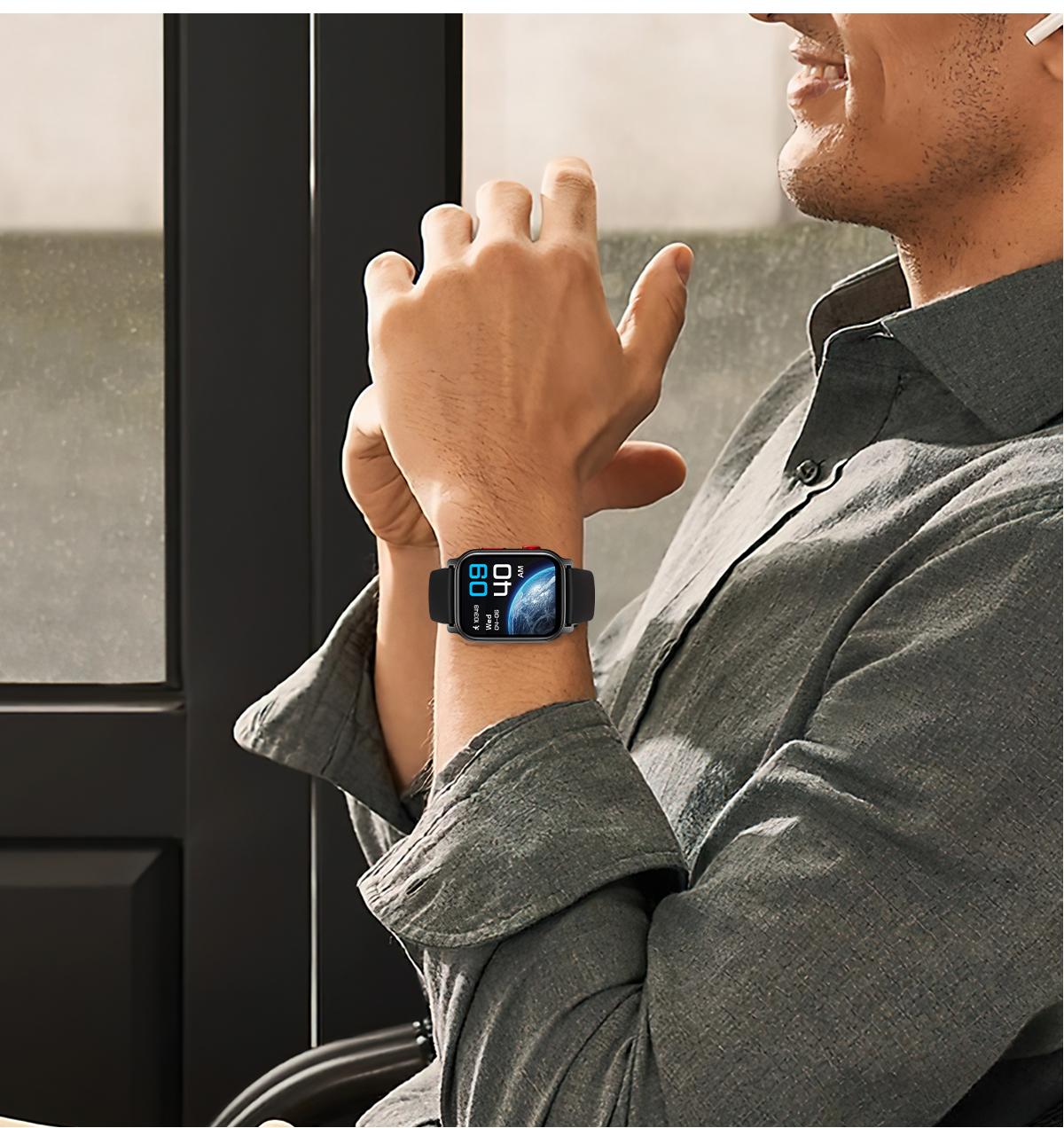 Smart Watch for Men and Women with Call/Message Reminder, Smart Watch 1.83 Inch Touch Screen, Fitness Watch Heart Rate/Sleep/Calorie/Step Monitor, Emergency Flashlight, Activity Tracker for Android iOS