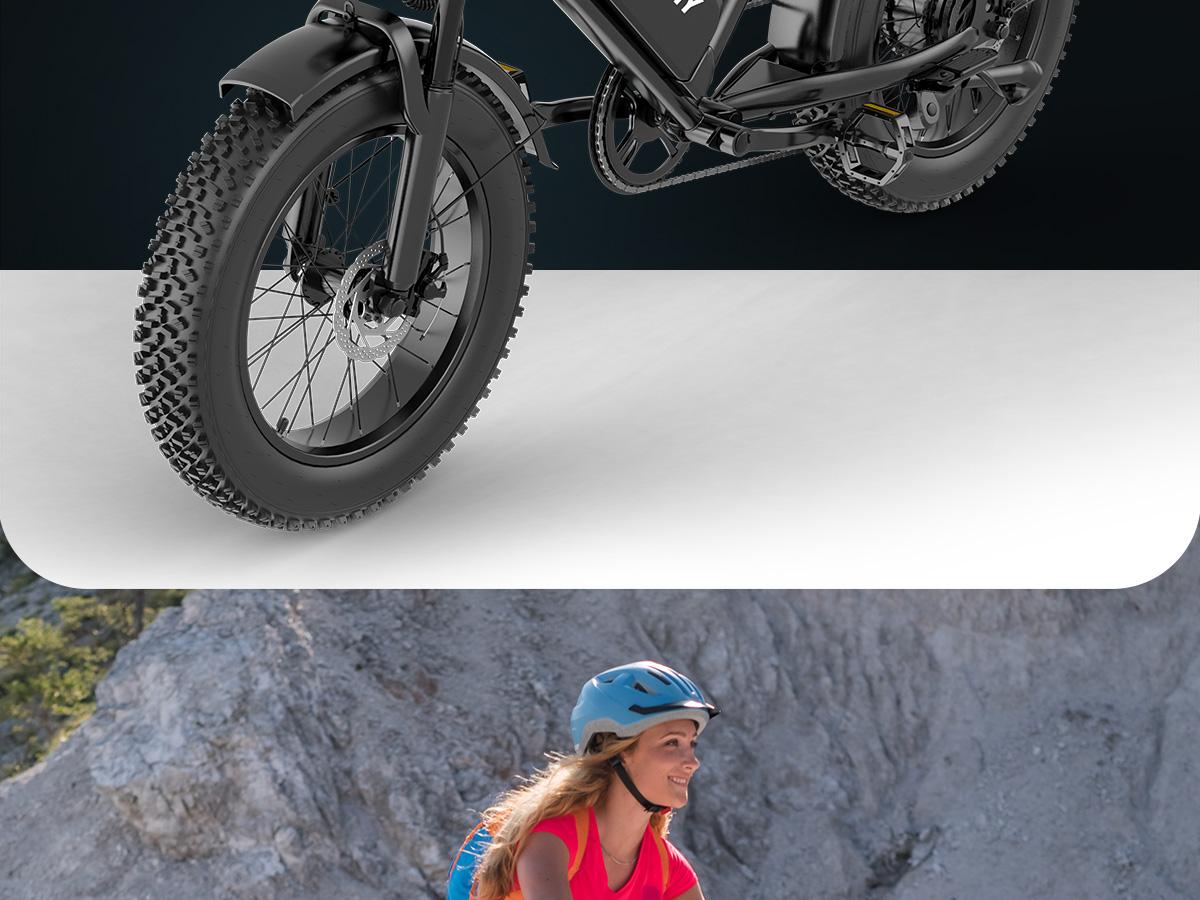 【VOLTVOGUE】Peak 1500W Electric Off-Road Bike 20-Inch Full Suspension E-Motorcycle, 48V 20Ah Removable Battery, 31MPH Top Speed, 40-55 Mile Range, 2-Seater, LED Headlights, 20-Inch All-Terrain Fat Tires, UL 2849 Certified