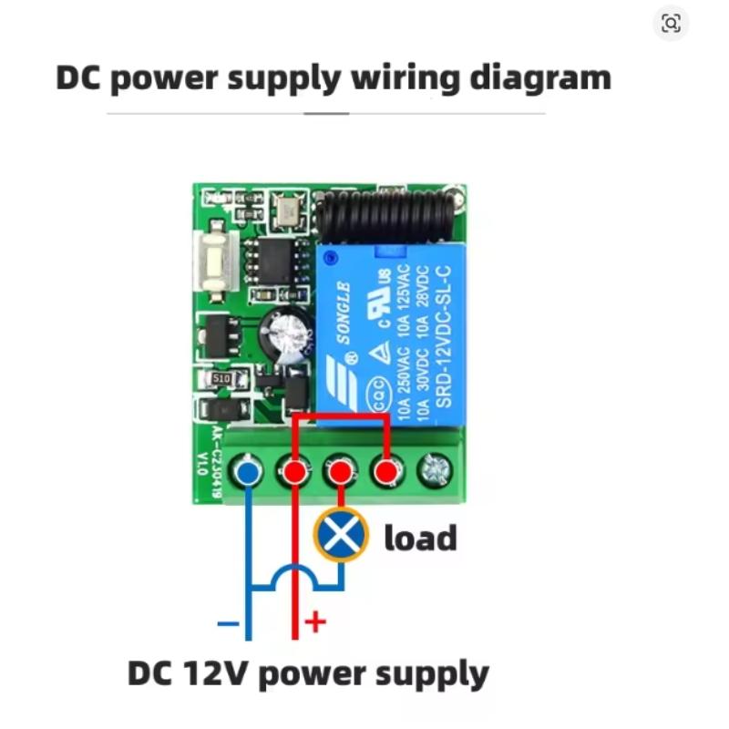 Dc 12V Relay Receiver Wireless Remote Control Switch Compact Module, RF Technology Transmitter 433mhz Pointing, Self-Locking Remote Controller