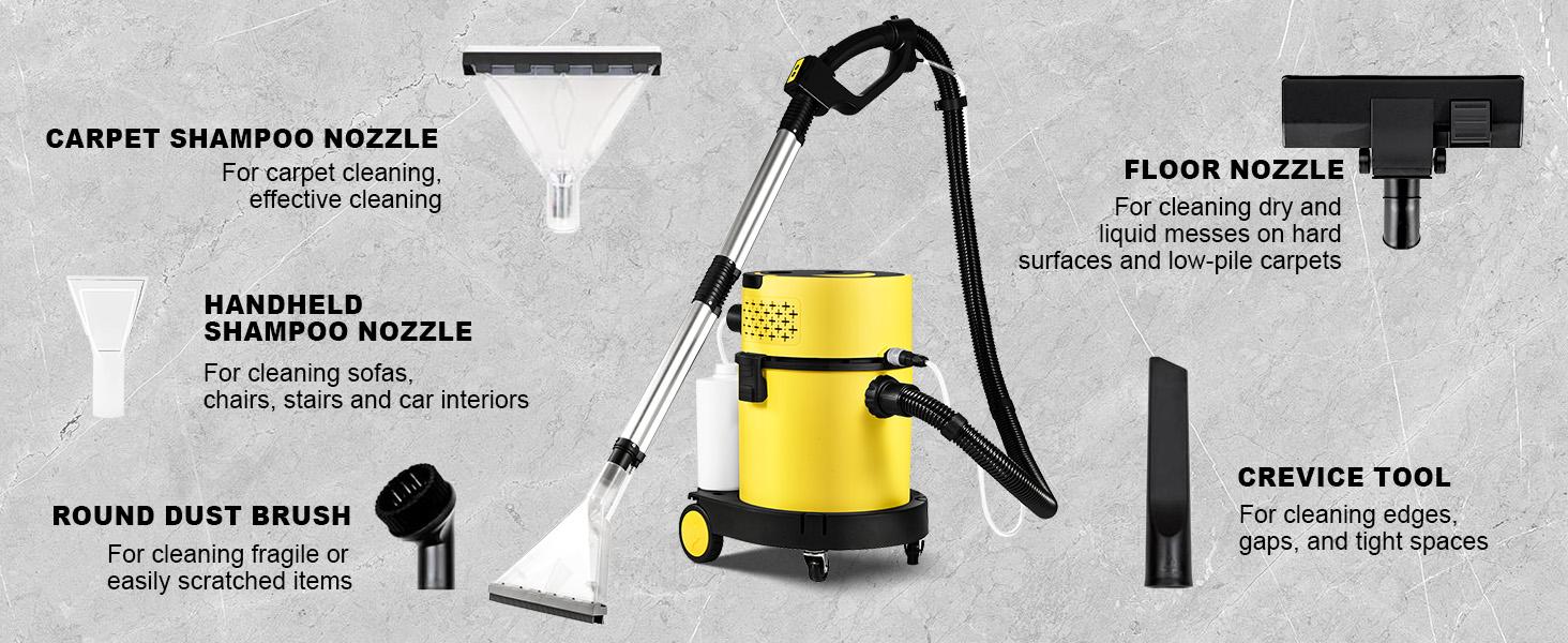 PRETEC 6 Gallon Wet & Dry Vacuum Cleaner – 20 kPa Powerful Suction, 5-in-1 Multi-Purpose Cleaner with 15 ft Cord, Quiet 80 dB Operation – Ideal for Dog Hair, Garage, Home & Car PRETEC 6 Gallon Wet & Dry Vacuum Cleaner – 20 kPa Powerful Suction, 5-in-1 Multi-Purpose Cleaner with 15 ft Cord, Quiet 80 dB Operation – Ideal for Dog Hair, Garage, Home & Car