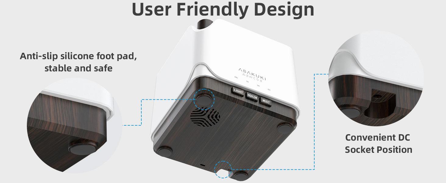 ASAKUKI 700 ml Premium Essential Oil Diffuser, 5 in 1 Ultrasonic Aromatherapy Fragrant Oil Vaporizer Humidifier, Timer and Auto-Off Safety Switch, 7 LED Light Colors