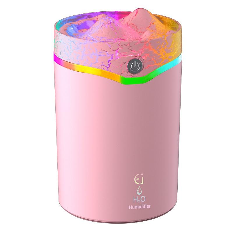 Volcano Simulation Aroma Lamp Humidifier, Home Bedroom Desktop Silent Mist Spray, Colorful Atmosphere Light, Quiet Water Sprayer