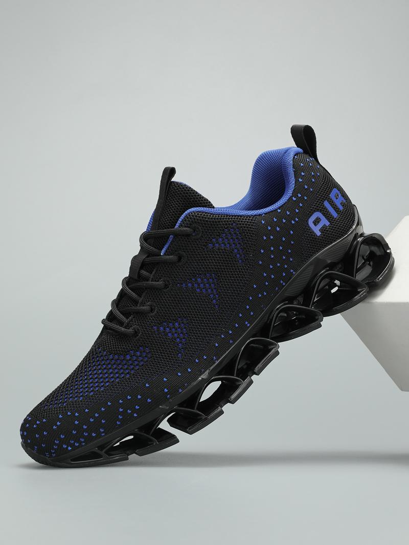 Mens Walking Shoes Blade Non Slip Fashion Sneakers Breathable Mesh Soft Sole Casual Athletic Running Sport Shoes Black/Red