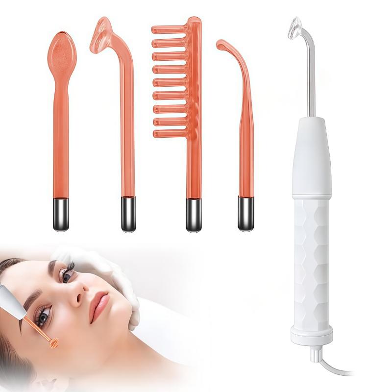 US standard plug, 4-in-1 multifunctional facial machine high-frequency comb device, high-frequency facial stick with 4 tubes, suitable for facial, head, and neck care tools, perfect gift for friends, girlfriends, and family, Christmas gift