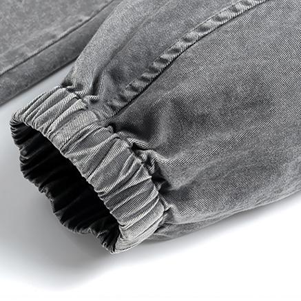 2026 New Menswear Plain Denim Hoodie - Men's Pure Cotton Pullover Jacket, American Retro Street Style, Gradient Washed, Distressed Texture, Stylish Long Sleeves, Medium Length, Hangable Fold, Casual Commuting Workwear, Machine Washable
