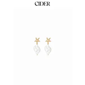 Cider SHELL & STARFISH DROP EARRINGS