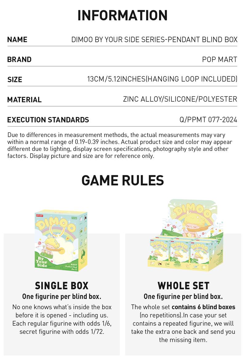POP MART DIMOO By Your Side Series-Pendant Blind Box, Mystery Box