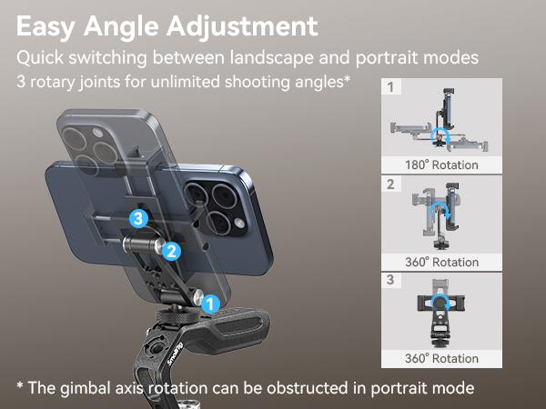 SmallRig Metal phone holder with Cold Shoe Mount, Universal Cell Phone Mount Adapter Support Free Adjustment Joints,Phone Tripod Mount for iphone17 Pro/MAX, for Samsung Galaxy and Other Phones 4382 Electronics Accessories Smartphone