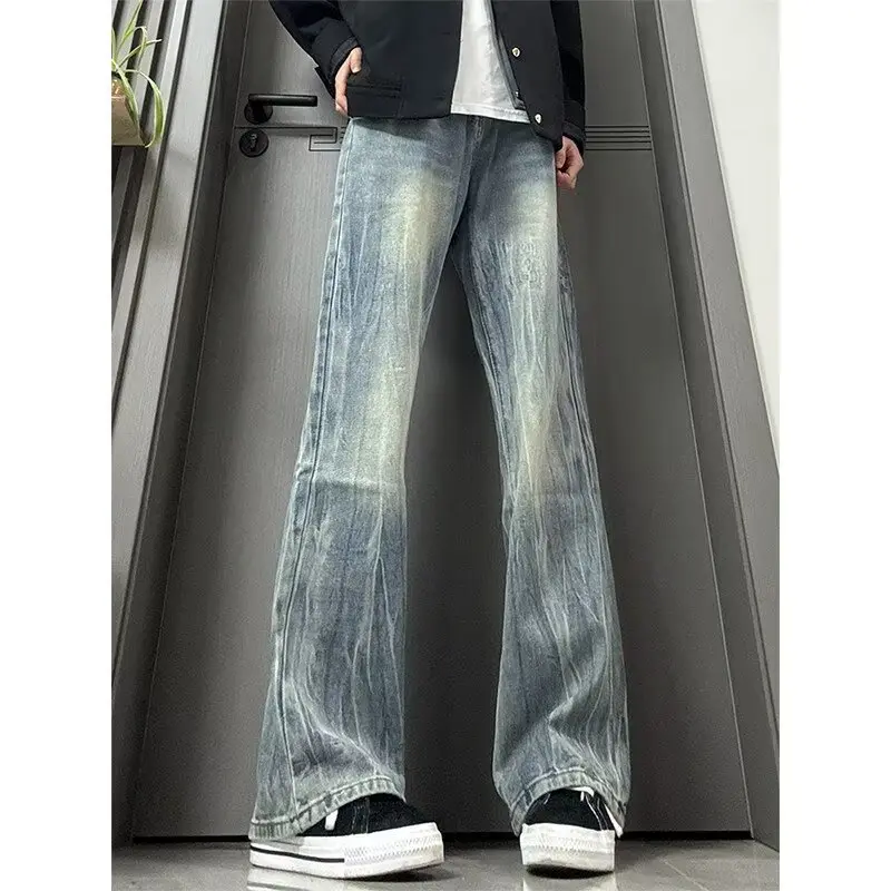 Lightning Bamboo Pattern Jeans For Men, American Retro High Street Slimming, Trendy New Style, Handsome And Versatile Trousers