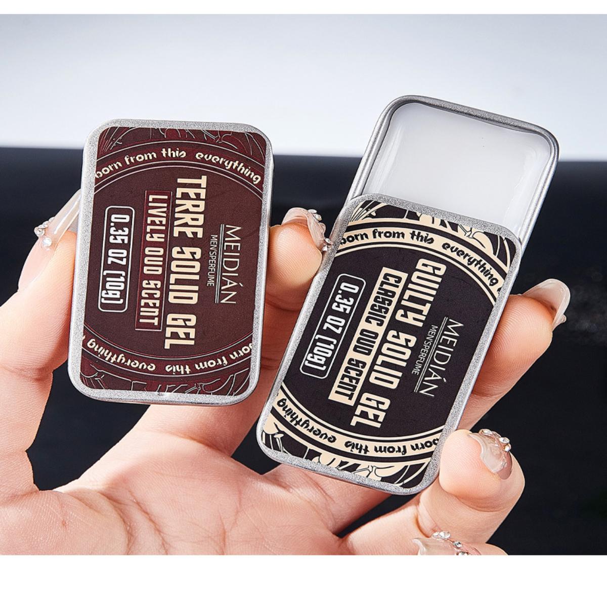 Men's Portable Perfume Stick Set, Fragrance Perfume, Long-lasting Solid Cologne Floral Woody Scent, Pocket-sized Body Balm Gift Box, 4-piece set