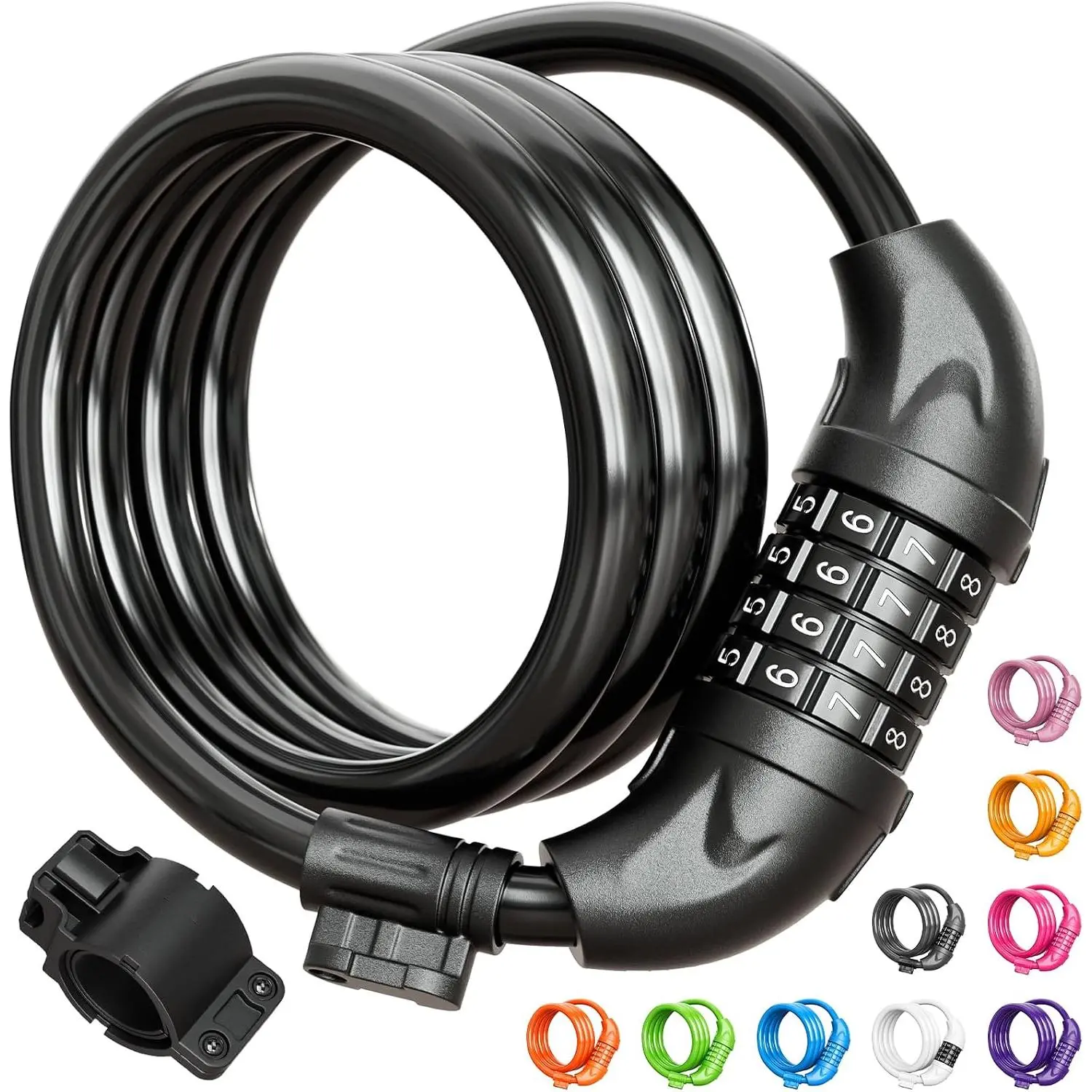 Lock,  Lock 4   Lock 1/2 Inch Resettable  Lock Combination with Mounting Bracket,  Accessories for , Electric Scooter,
