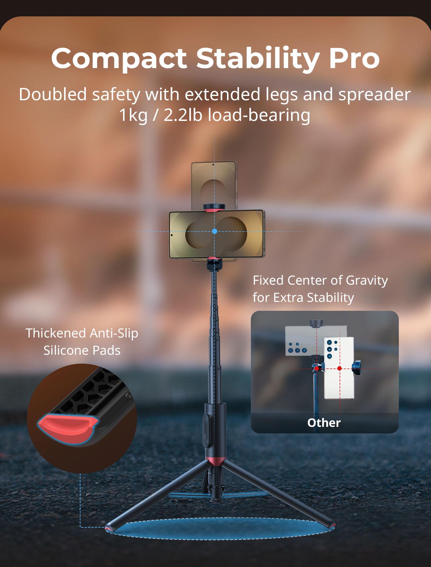 SmallRig x Drex Lee Boom Selfie Stick ST30 Lite,one-click opening tripod,Lightweight All in One Phone Tripod Integrated with Wireless Remote Compatible with All Cell Phones for Selfie/Video Recording/Photo/Live Stream/Vlog