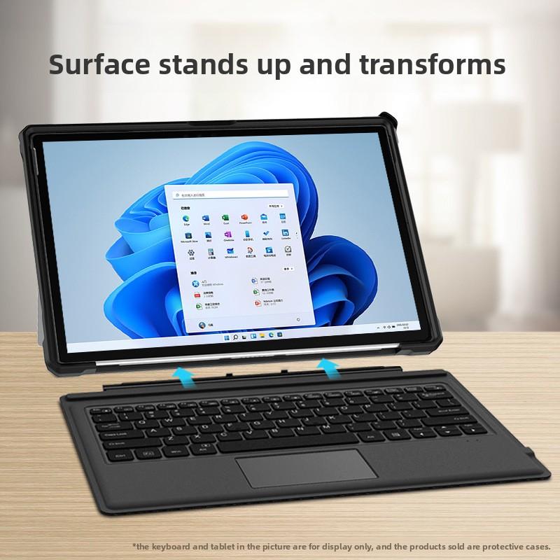 Heavy Duty Shockproof Case for Microsoft Surface Pro 9/8/7/X, Protective Cover with Built-in Kickstand, Back Shell & Adjustable Shoulder Strap, Rugged Full Body Protector for Surface Tablet