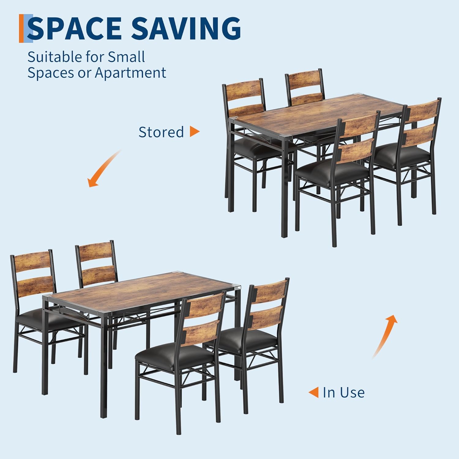 Dining Table Set for 2/4, Dining Table with 2/4 Upholstered Chairs, Bistro Table and Chairs Set of 2/4 with Corner Protector for, Kitchen, Apartment