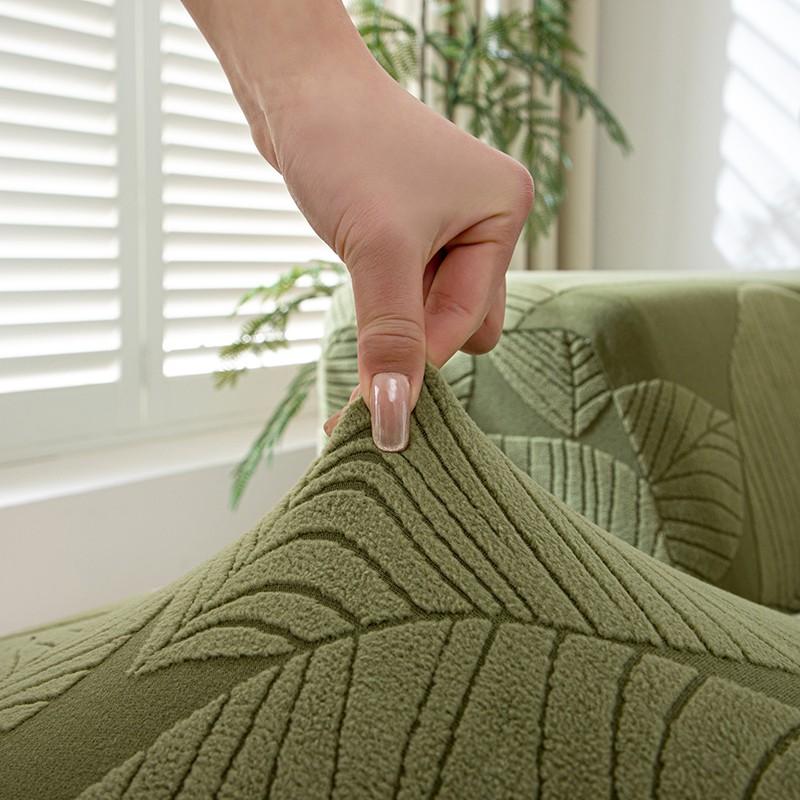 One-Stop Sofa Refresh Solution, Full-Cover Leaf Pattern Sofa Cover, Sofa Slipcover, Pet-Friendly Elastic Sofa Cover, Anti-Stain Durable, 6 Colors Available