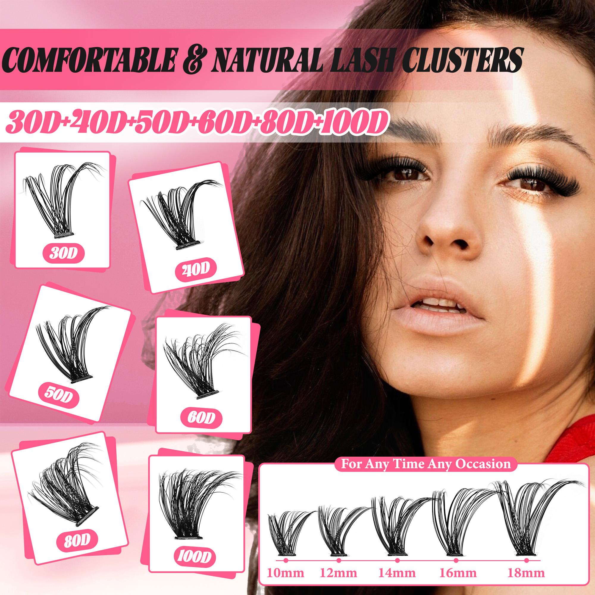 Lash Clusters Book 30D/40D/50D/60D/80D/100DExtensions Kit lash clusters kit Eyelash Extension Kit Eye Lashes, fairy lash clusters Extension Kit Lashes Clusters KitWispy Manga Lashes, Individual Lashes Eyelash Extension Lashes Halloween Makeup