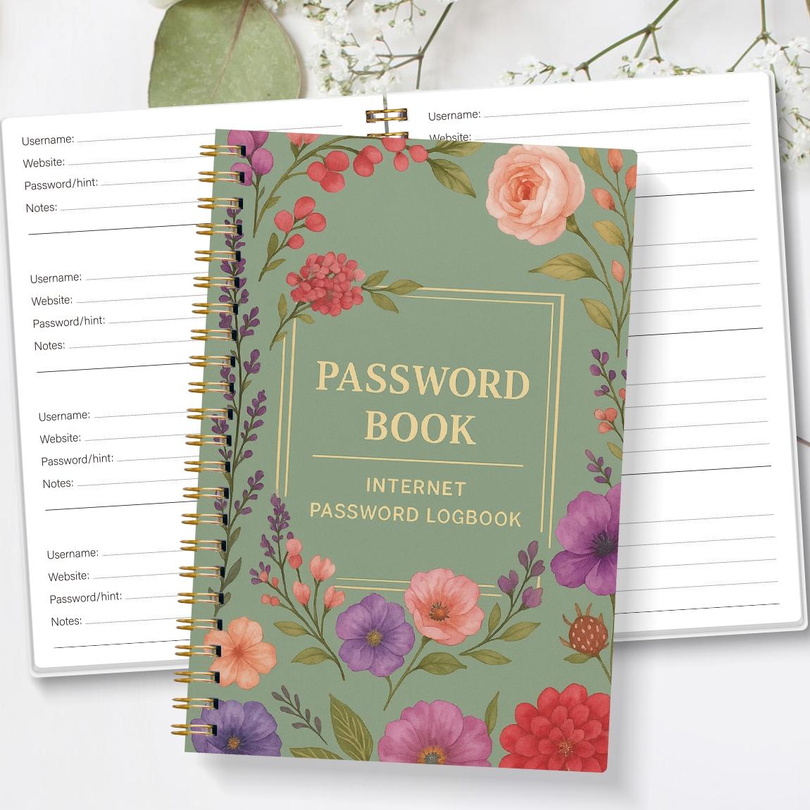 1pc Simple Password Book, Hardcover Spiral Notebook, Hardcover Journal, Minimalist Address Password Manager With Website Password Quick Access Password Storage Perfect For Home Office Internet Computer Logins, Great Holiday Gifts #GLOBAL PICKS