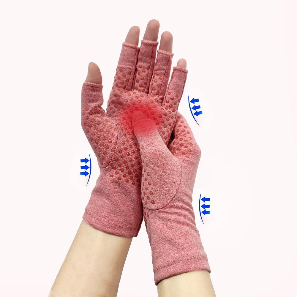 Half-Finger Arthritis Gloves, Compression Support Breathable Material Silicone Palm Anti-Slip, Ideal for Daily Wear, Office Commute, Comfortable and Durable, Durable Construction