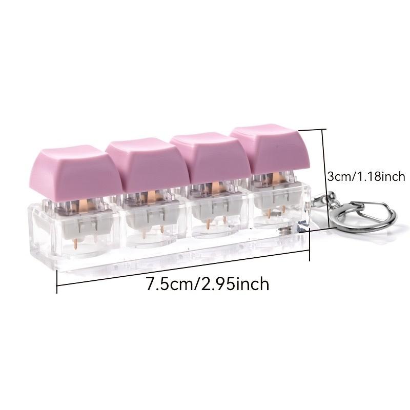 Unique Press-Down Keychain, Unisex Multi-Color, No Glow, Stress Relief Finger Toy, Fun Accessory, Gift Ornament, Keycap Pendant, Fidget Keyring