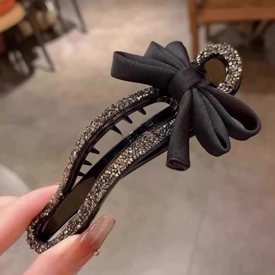 Versatile Rhinestone Hair Clip for Women, Elegant Back Bun Holder, New Fashion Duckbill Clip, Simple Hairstyle Accessory