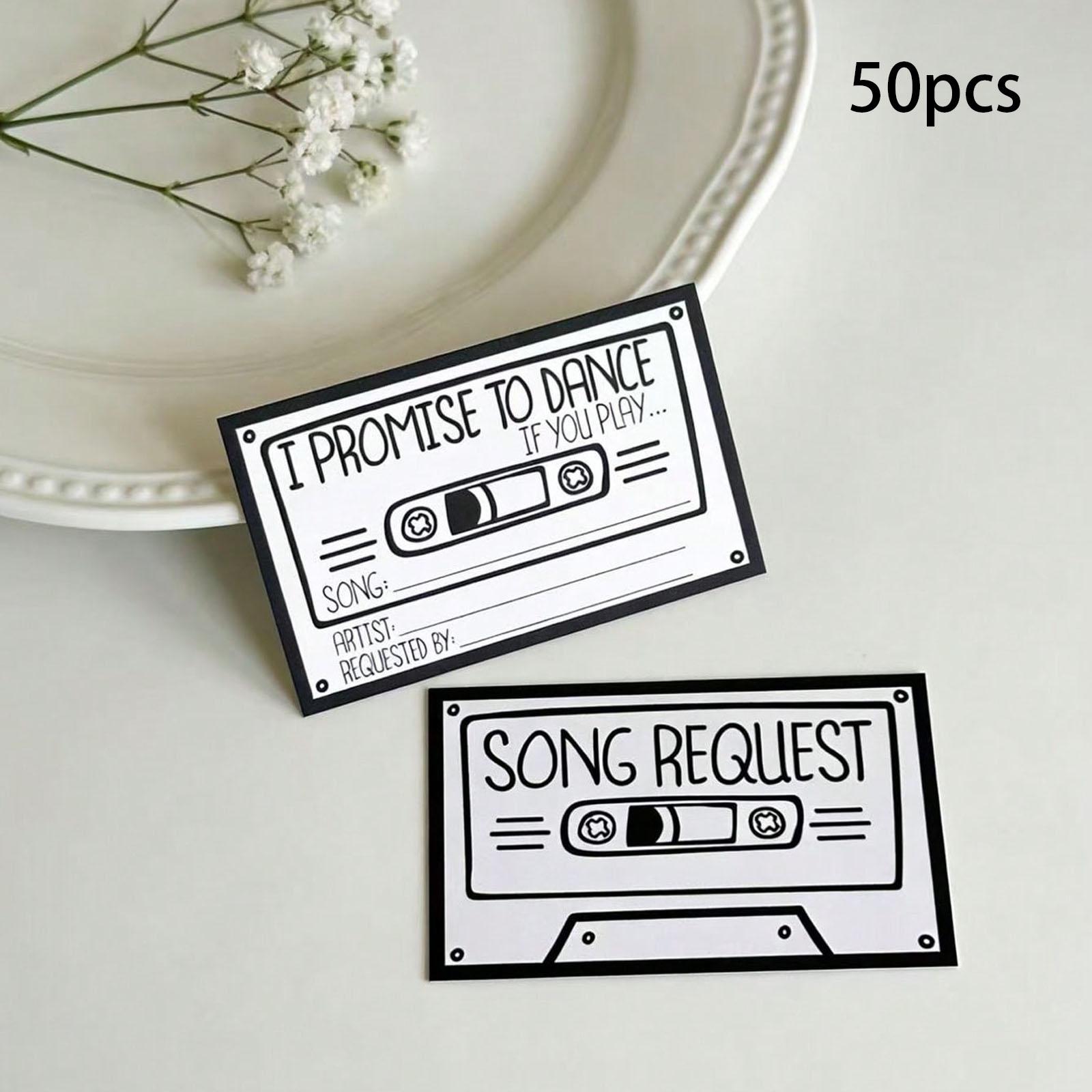 Retro Music Request Card, Wedding Anniversary Card, Bride Gift Party Song Request Card, Birthday Party Song Request Card, Wedding Photo Prop