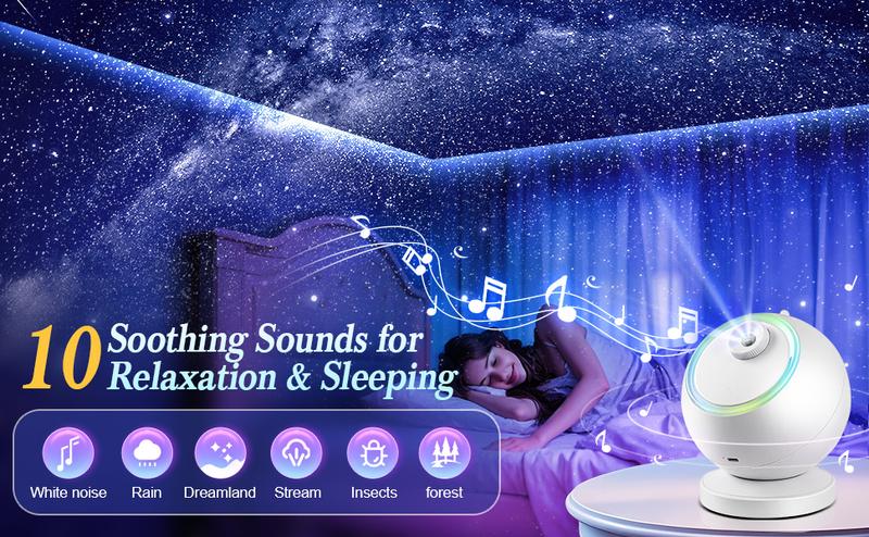 Planetarium Projector, HD Film Galaxy Projector for Bedroom, Rechargeable Star Projector Galaxy Light with 15Music&Bluetooth, SpaceProjector with Timer,Moon Light Lamp for Bedroom Decor Valentine's gift