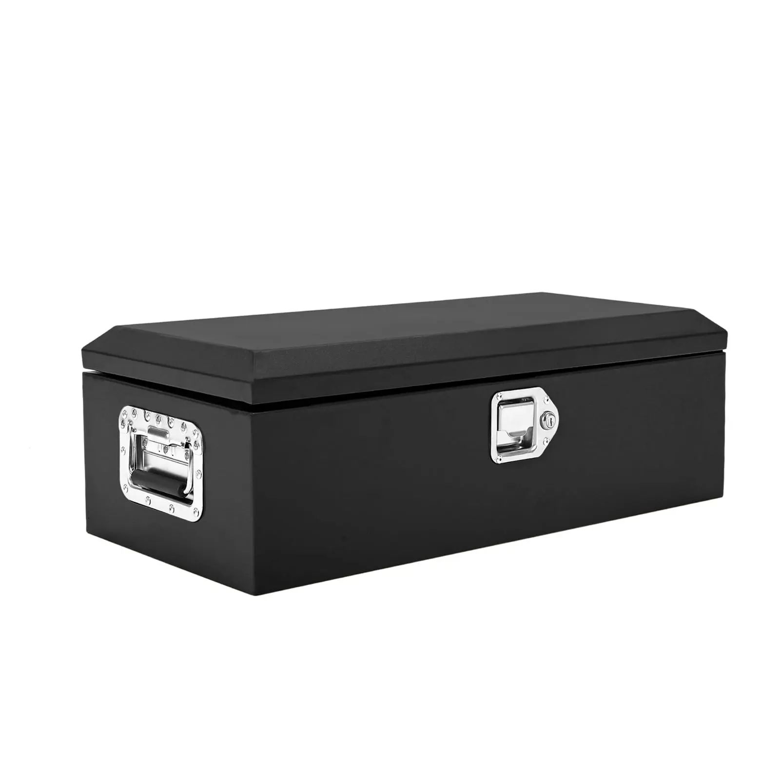 Garvee Black Steel Metal Truck Tool Box with Locking Latches - Weatherproof Tool Storage Organizer for Truck Users, 30x13x9.6"