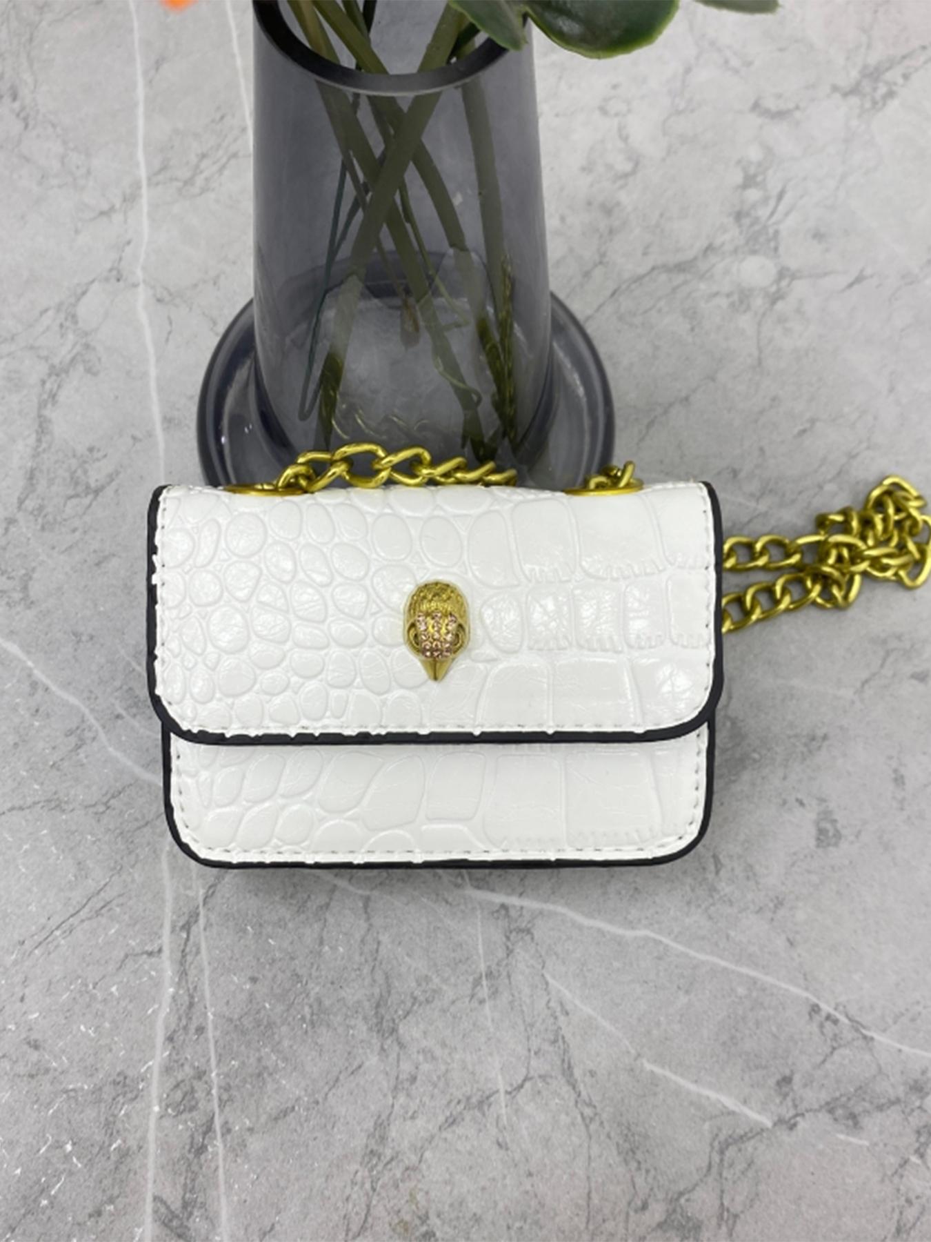 Elegant Mini Crossbody Shoulder Bag for Women, Magnetic Closure, Letter Pattern, Versatile Daily Use, Travel, Commute