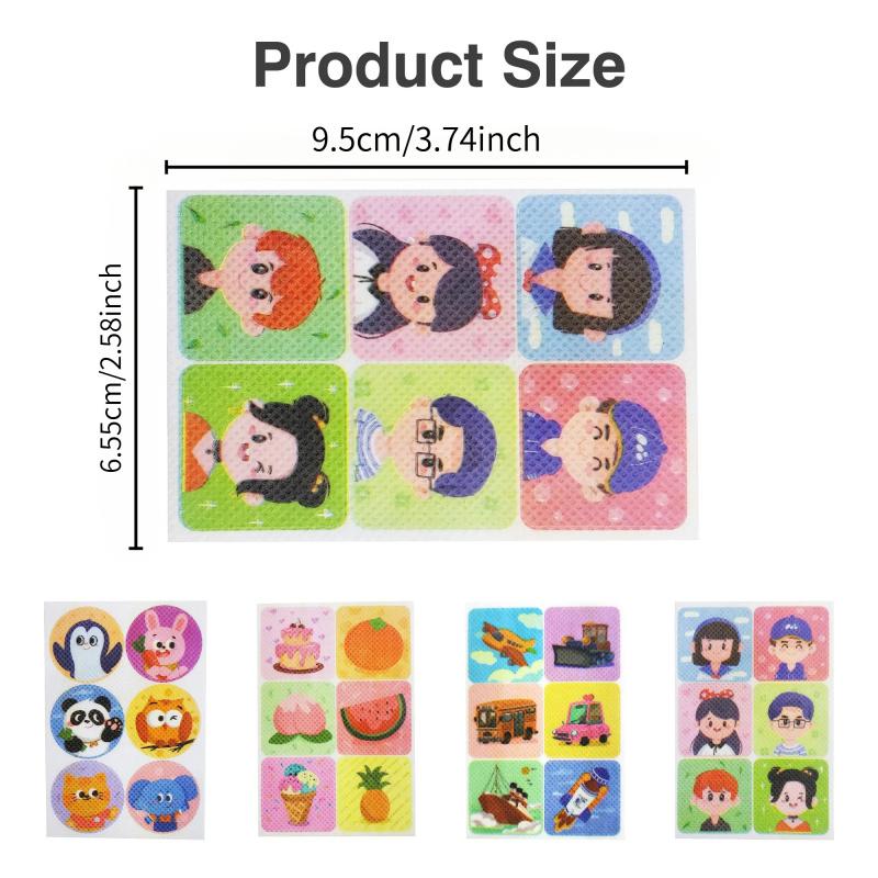 180 randomly designed cute cartoon mosquito repellent patches provide 24-hour protection.