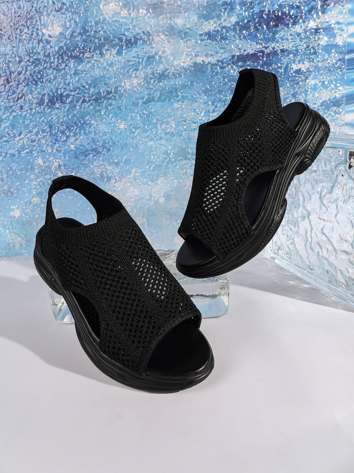 Women's Hollow Out Lightweight Breathable Sandals Comfortable Elastic Fit Fashionable Casual Sports Shoes Non-Sweaty Trendy Design Feminine Ladies Women Fashion Durable Smooth Classic Chic Cute Modern Everyday Style"