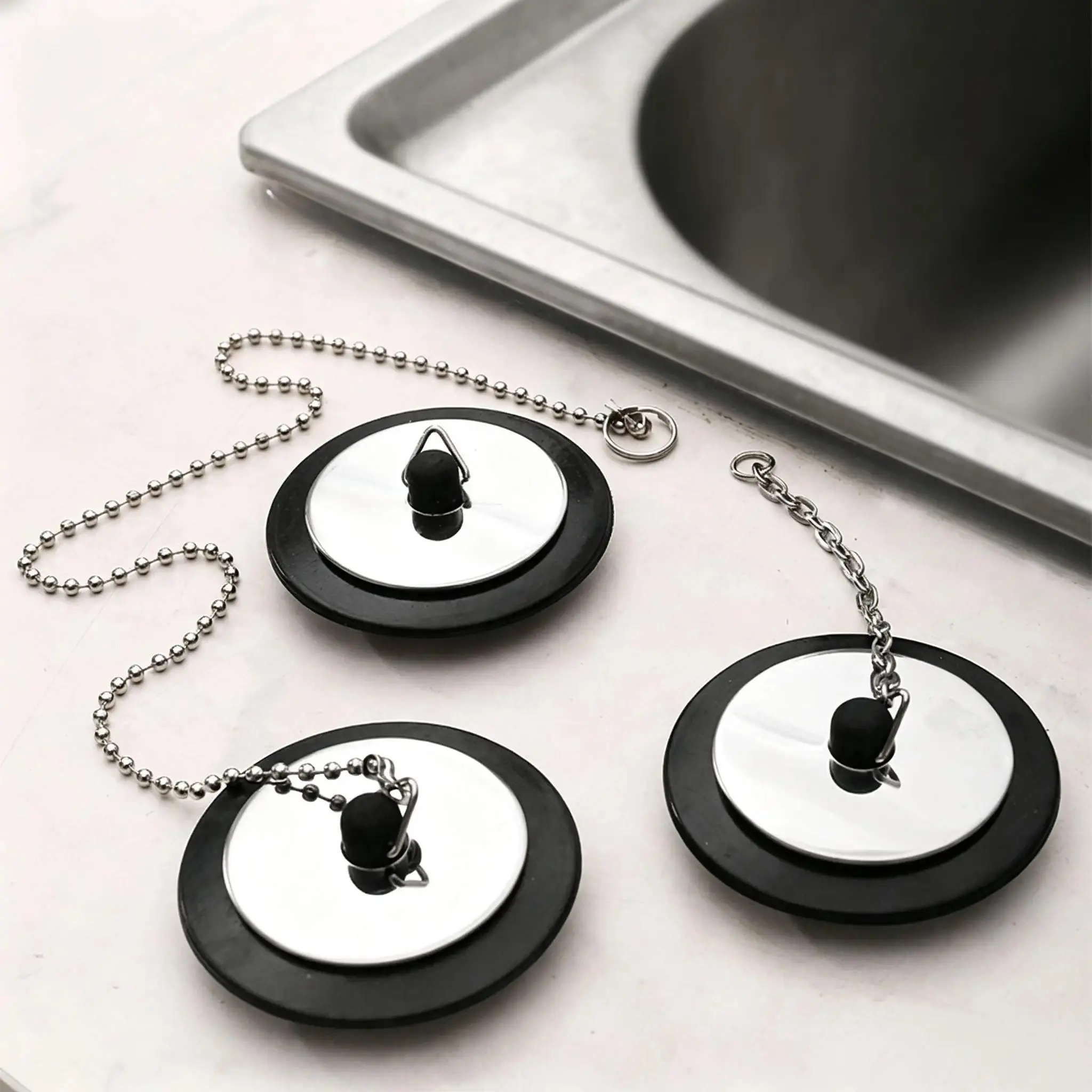 Universal Sink Plug,Bathroom and Kitchen Drain Cover,Deodorant Sealed Bathtub Bounce Drain Plug Deformation-Resistant Bath  Acc