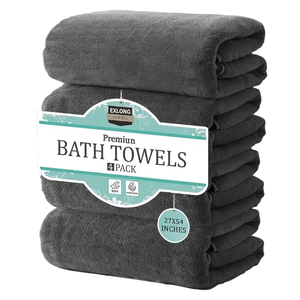 4pcs Extra Soft Bath Towels 4-Piece Set - Fluffy Cloud Plush Bath Sheets, Large Super Absorbent Quick Dry Shower Towels for Skin, Master Bath & Guest Room Essential